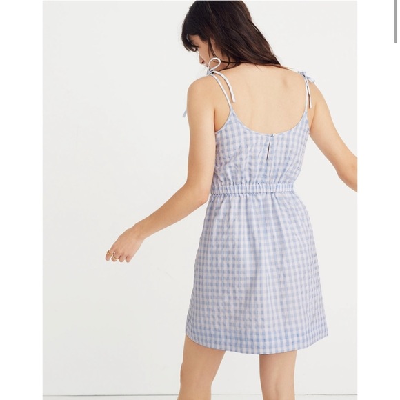Madewell Gingham Tie-Strap Dress size 8 - Picture 2 of 5